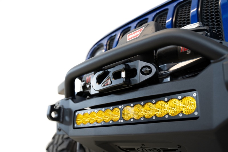 Jeep JL Front Bumper - Addictive Desert Designs - Rock Fighter - Hammer Black with Satin Black panels - `18-`27
